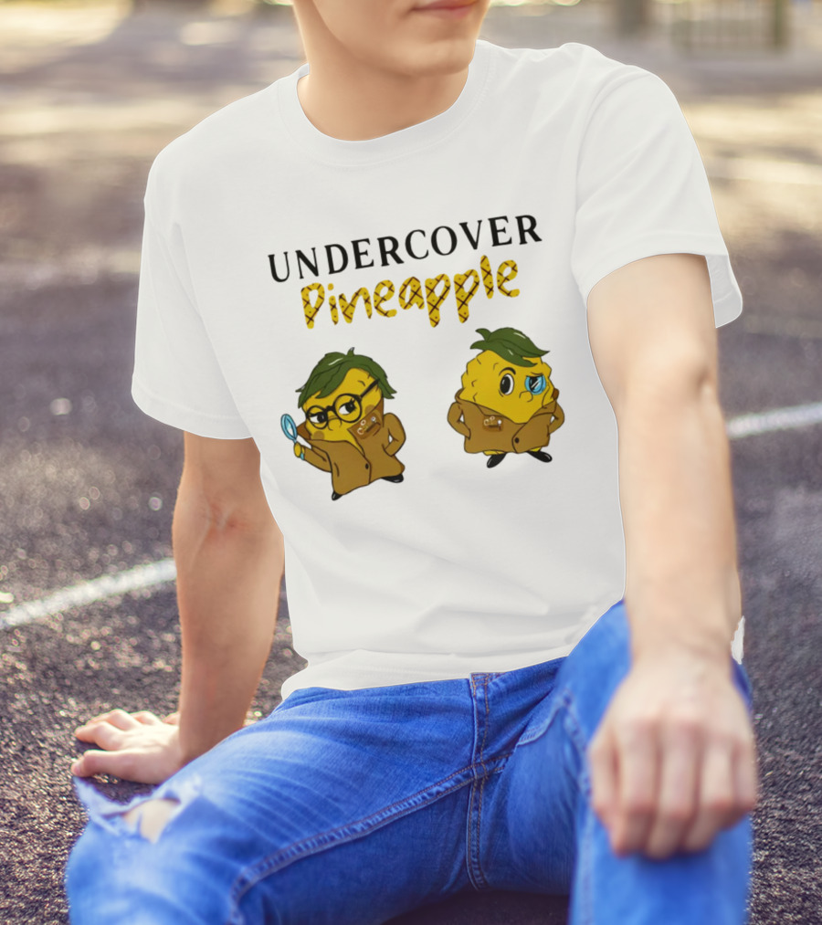 Crime Weekly Podcast Merch Undercover Pineapple Detective Characters Duo T-Shirt