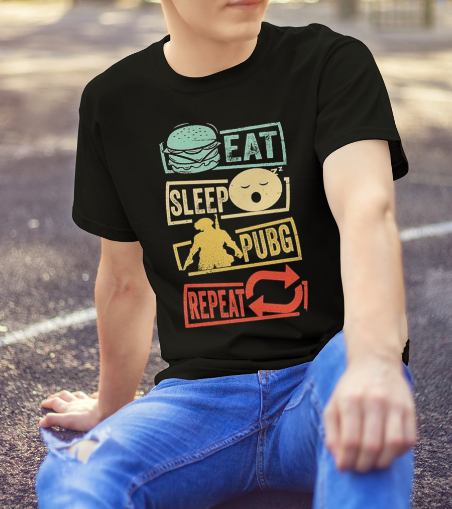 Eat Sleep PUBG Repeat Gaming Lifestyle Cycle T-Shirt