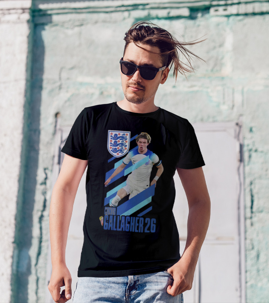 Conor Gallagher 26 England Football Crest Soccer Player T-Shirt