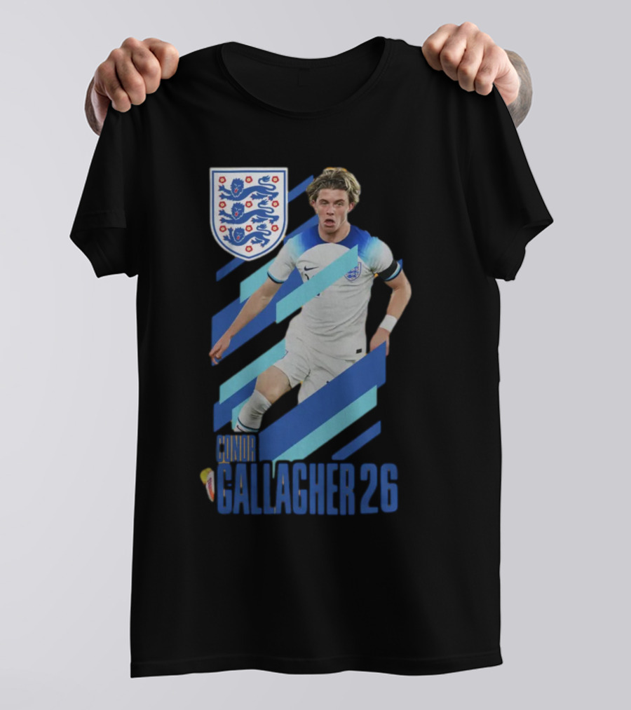 Conor Gallagher 26 England Football Crest Soccer Player T-Shirt