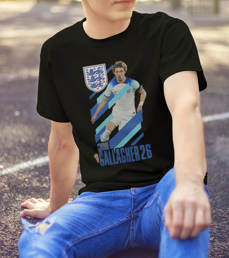 Conor Gallagher 26 England Football Crest Soccer Player T-Shirt