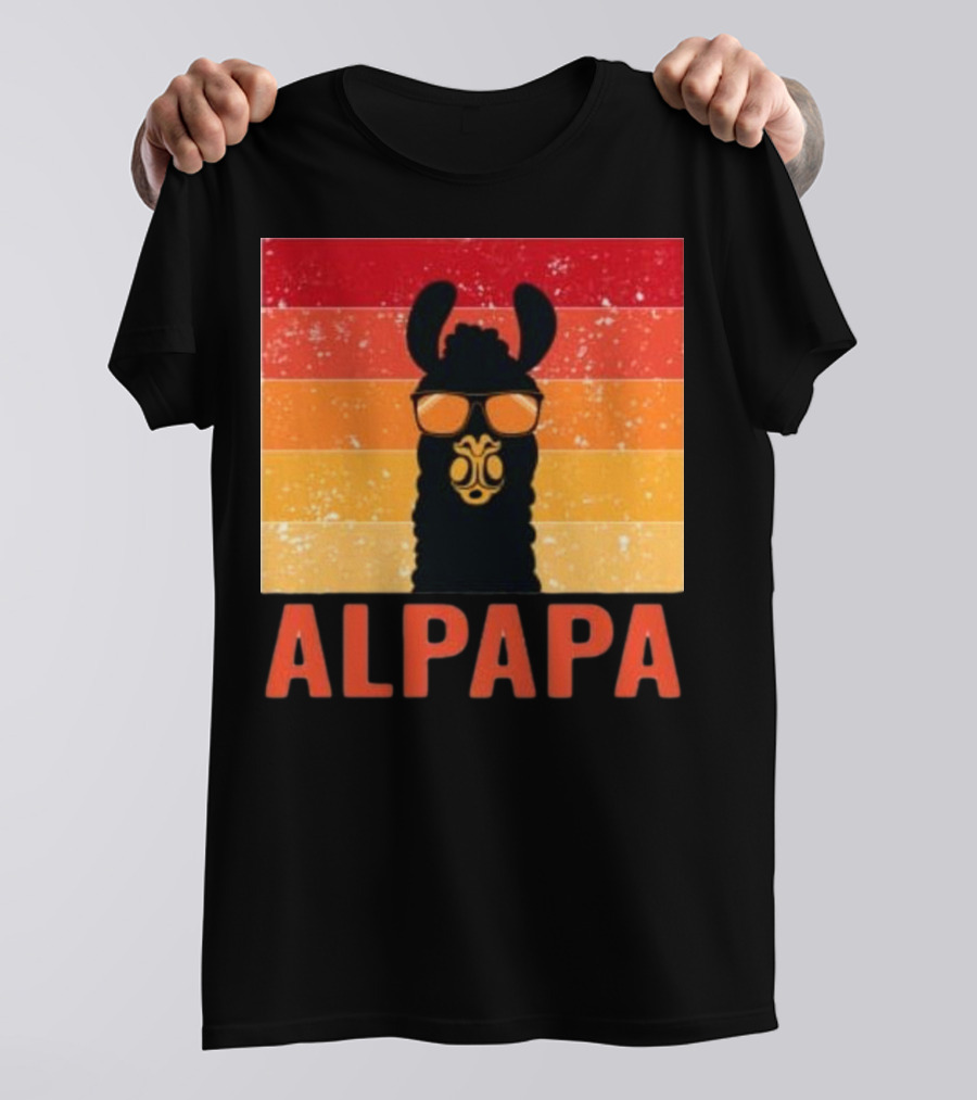 Alpapa Llamafathers Day Vintage Groovy T-Shirt