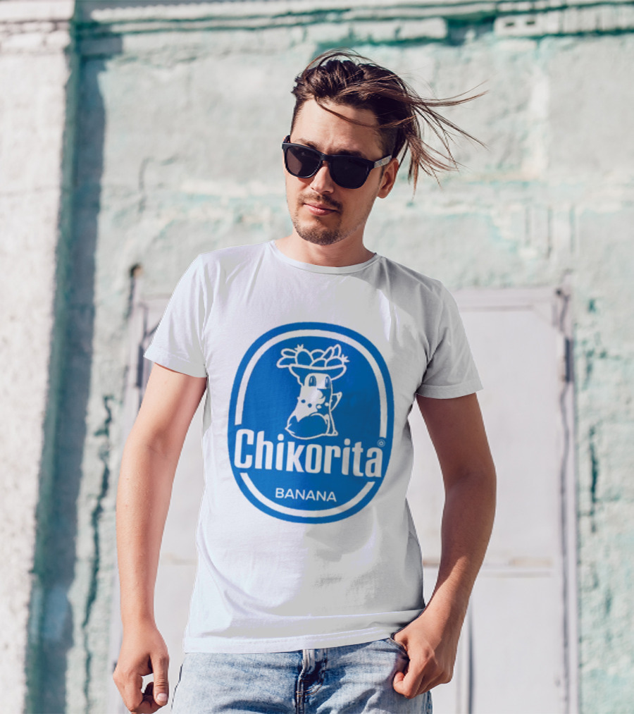 Chikorita Banana Crossover Logo Black And Blue T-Shirt