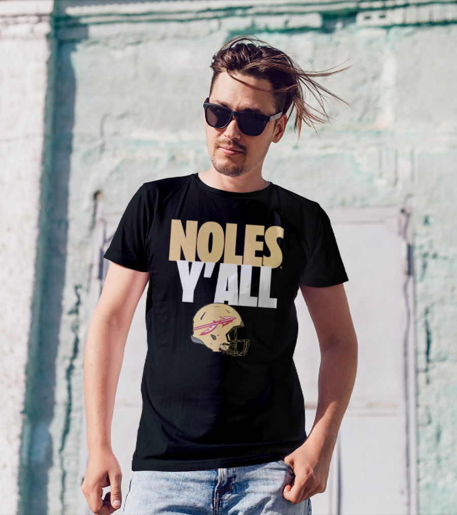 Noles Y'all Florida State Seminoles Helmet T-Shirt