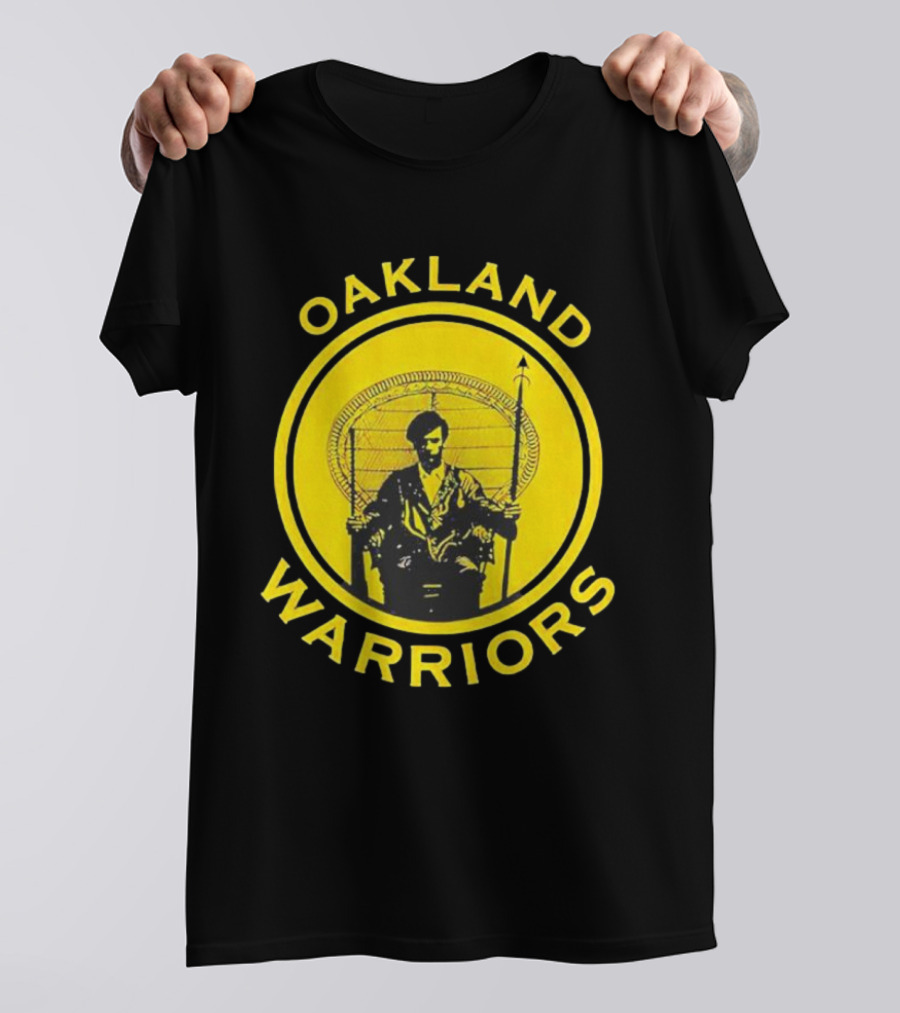 Oakland Warriors Huey Newton Chair Emblem T-Shirt