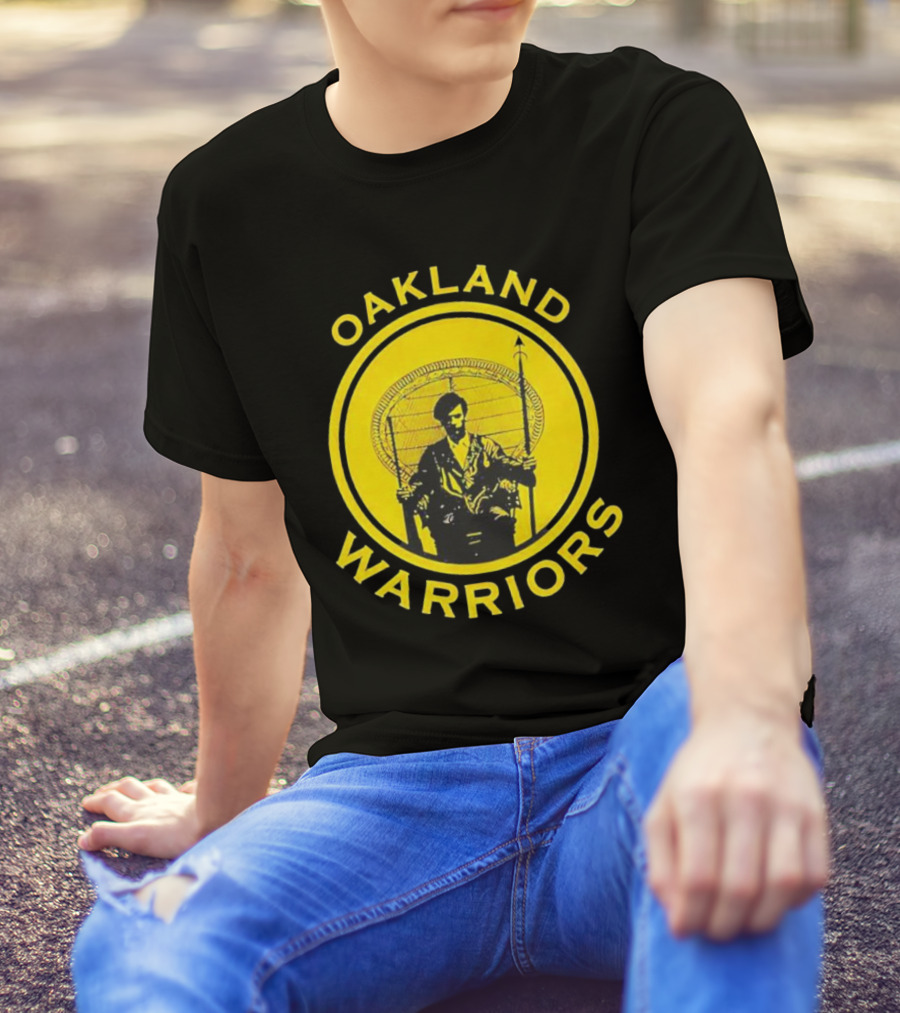 Oakland Warriors Huey Newton Chair Emblem T-Shirt