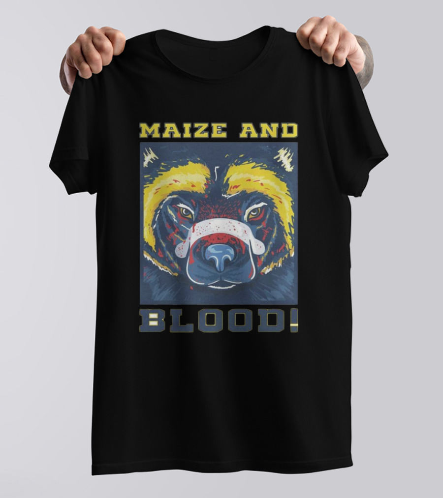 Michigan Wolverines Maize And Blood Wolverine Face T-Shirt