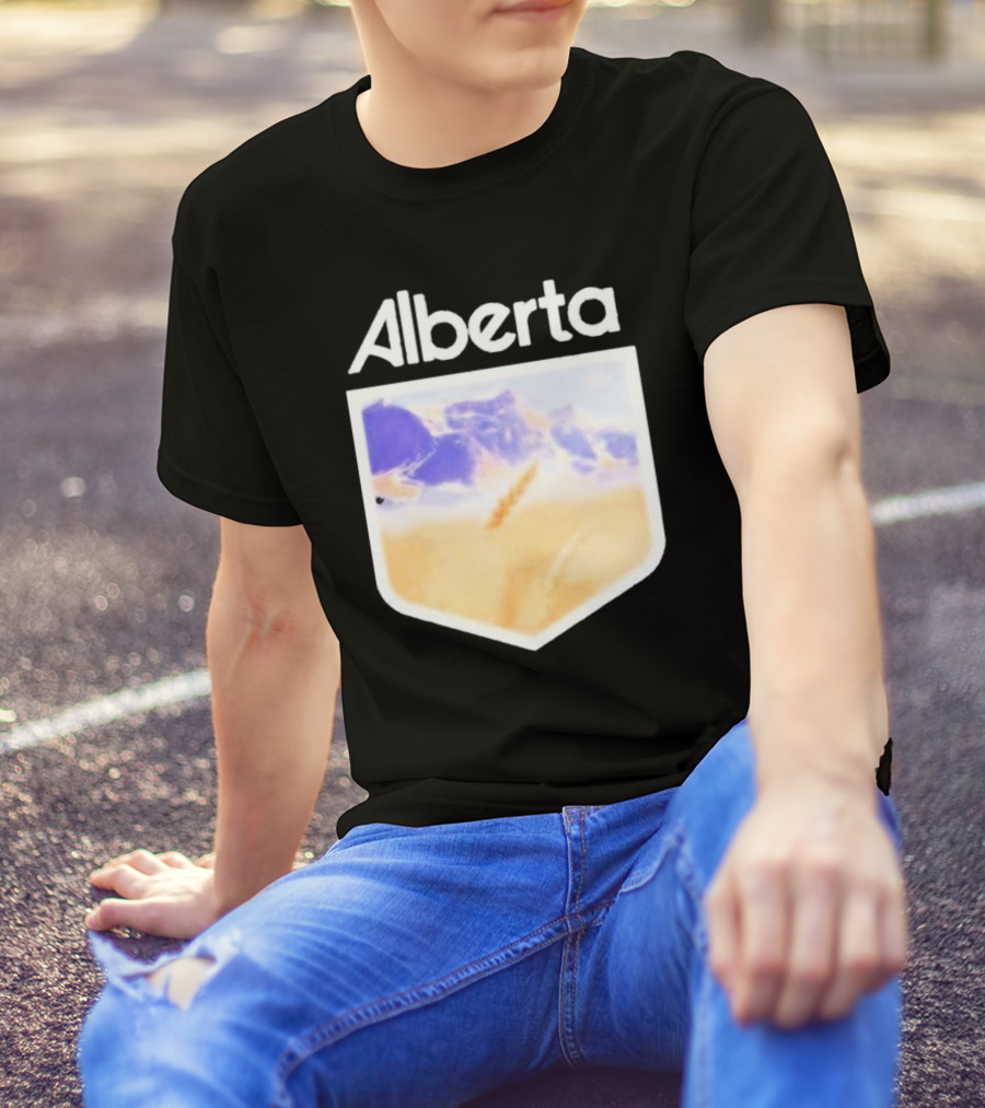 Alberta Mountain Scenic Shield Vitamin Deer Alberta Life T-Shirt