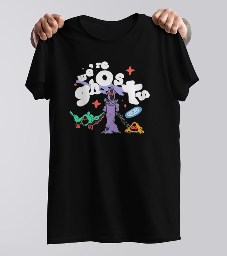 We're Ghosts EA With Colorful Creatures And Star Accents T-Shirt