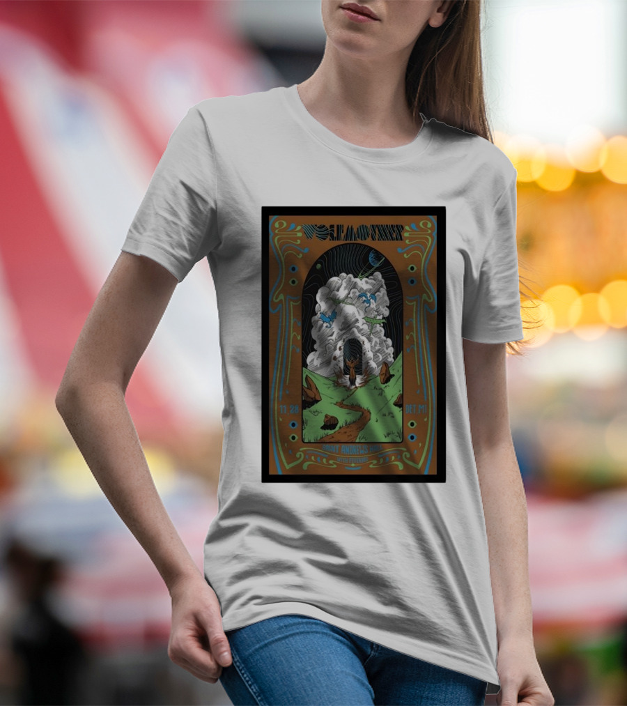 Wolfmother Saint Andrews Hall Detroit November 28 Concert Poster Art With Psychedelic Cloud And Path T-Shirt