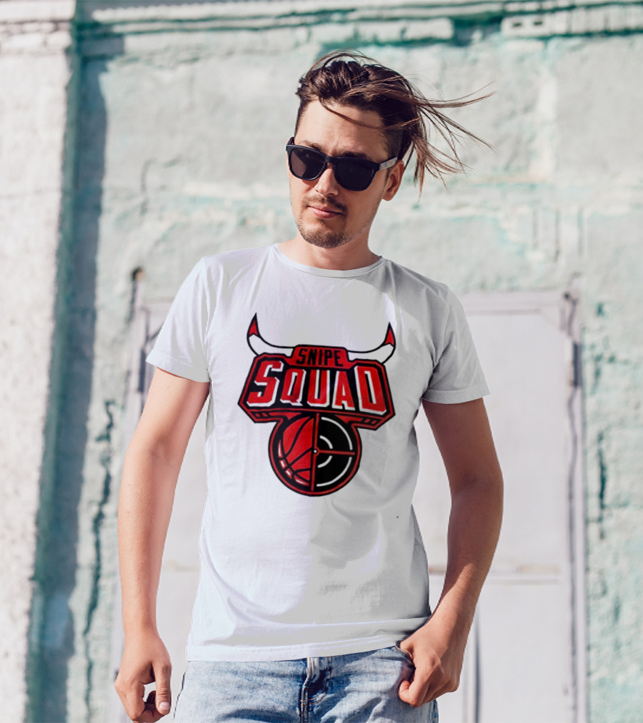 Chicago Bulls Snipe Squad Basketball Target Bull Horns T-Shirt