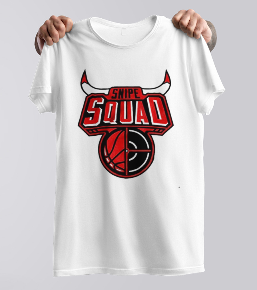 Chicago Bulls Snipe Squad Basketball Target Bull Horns T-Shirt