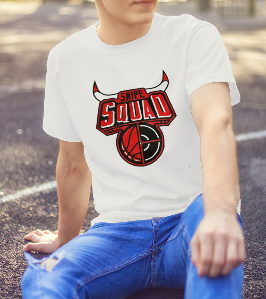 Chicago Bulls Snipe Squad Basketball Target Bull Horns T-Shirt