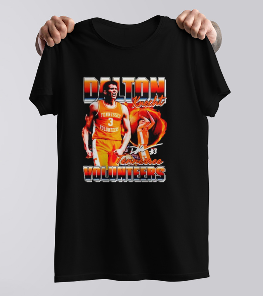 Dalton Knecht Tennessee Volunteers #3 Signature T-Shirt