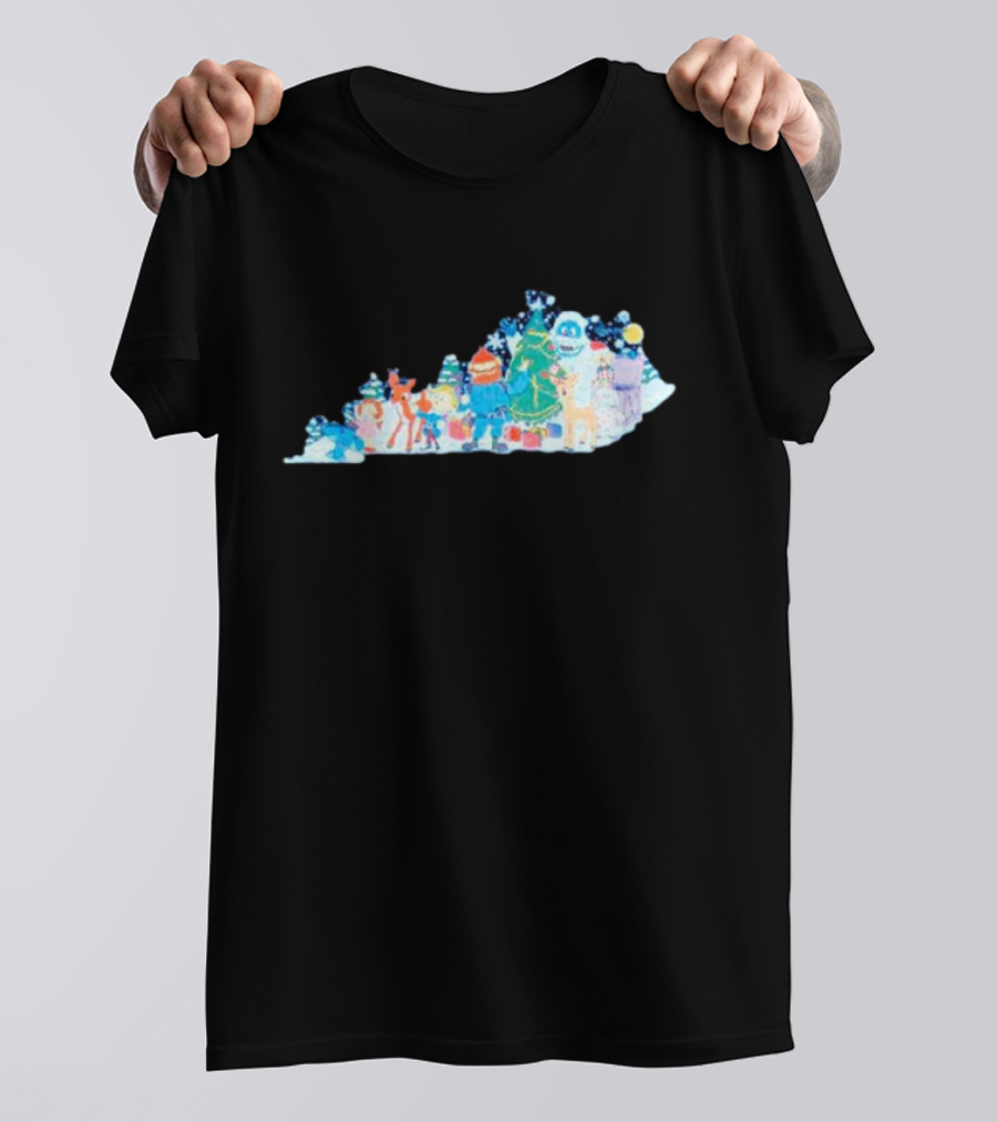 Misfit Kentuckians Christmas Characters Kentucky Map T-Shirt