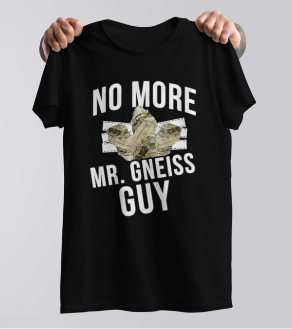 No More Mr Gneiss Guy Rock Pun With Illustrated Gneiss Formation T-Shirt