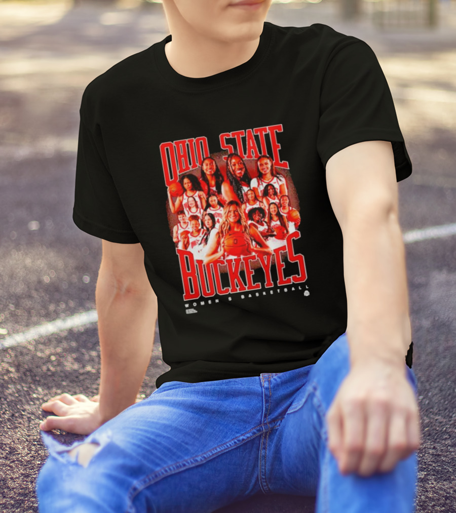 Ohio State Buckeyes Women's Basketball Team Players Group Photo T-Shirt