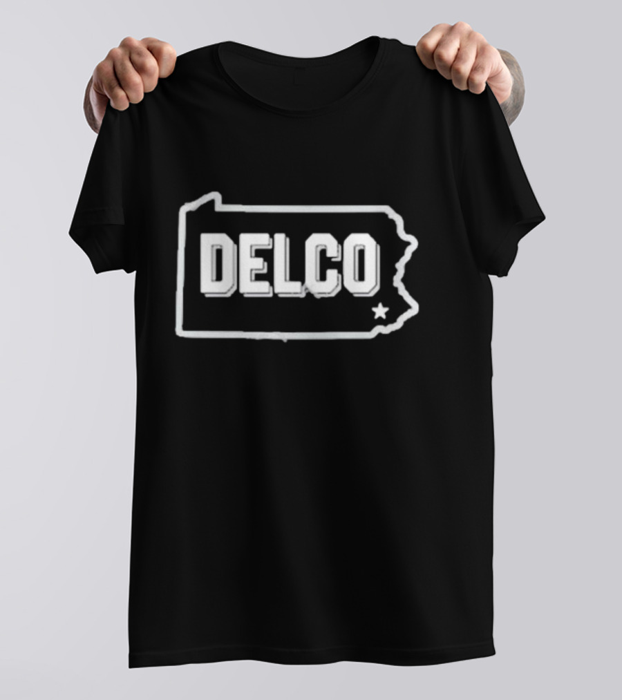 Delco Pennsylvania State Outline Midnight T-Shirt