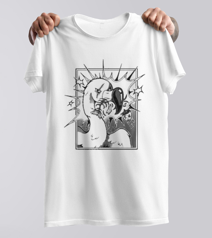 Ff Fishbone Flamingo Duck Battle Comic Sketch Explosion T-Shirt