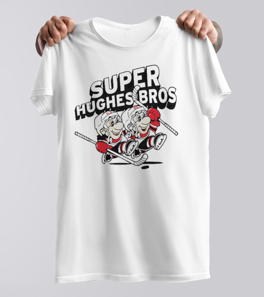 Super Hughes Bros Jack Hughes Luke Hughes Hockey Brothers T-Shirt