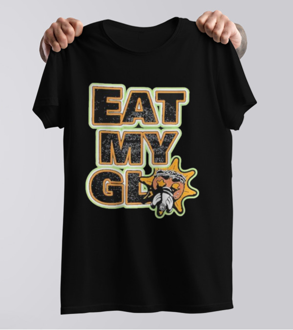 EAT MY GLO Sun Cartoon Eating Globe T-Shirt