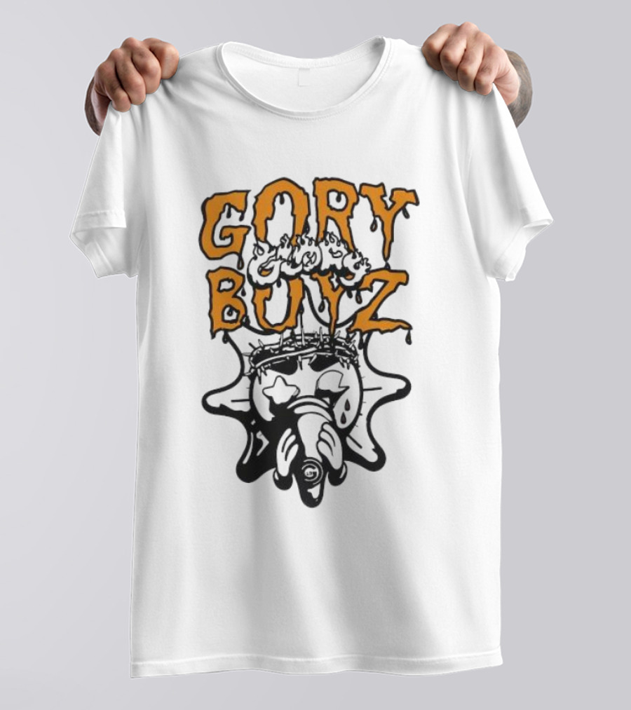 Glory Boyz Gory Boyz Glo Gang Dripping Horror Font Sun T-Shirt