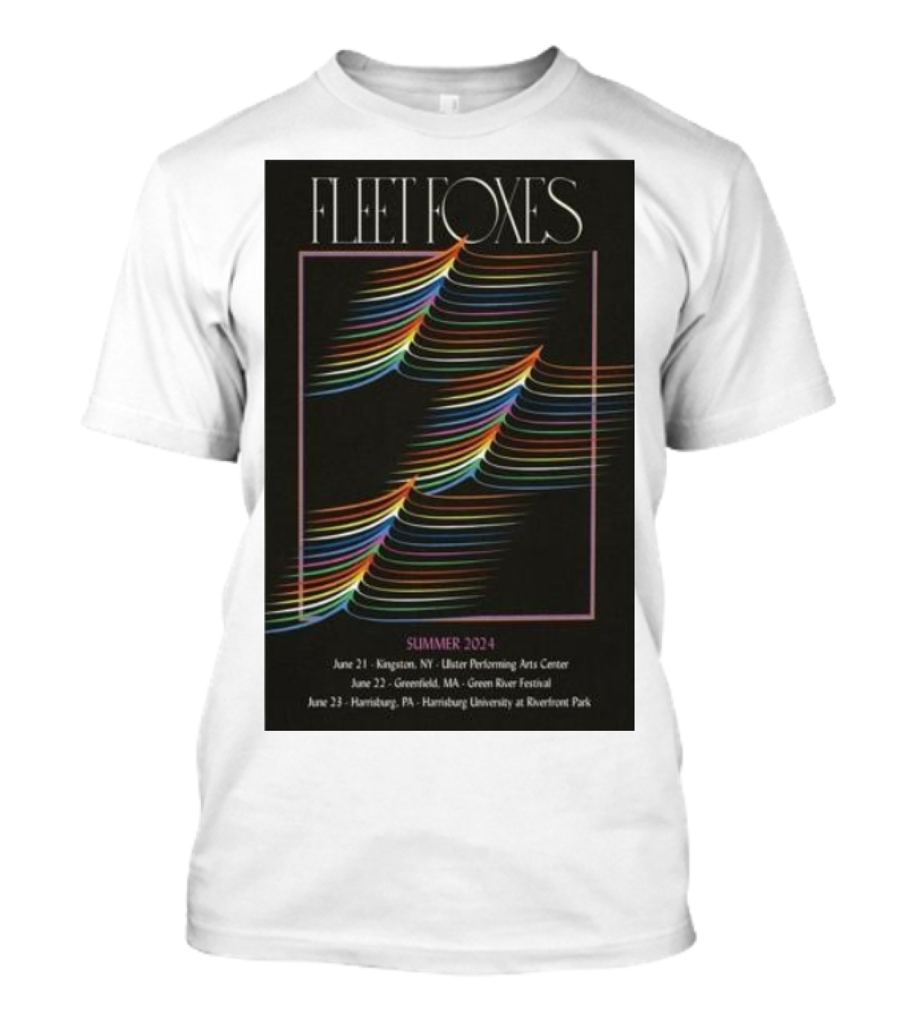 Fleet Foxes Summer 2024 Tour Kingston Greenfield Harrisburg T-Shirt