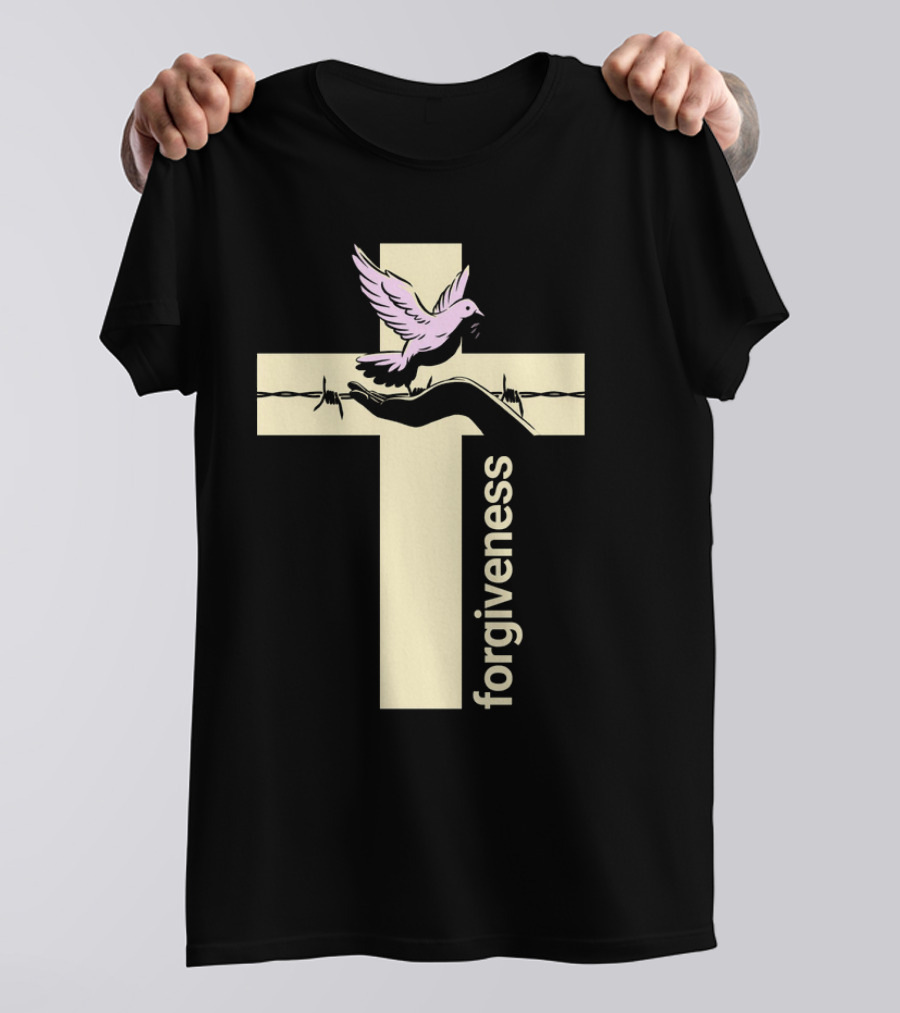 Forgiveness Dove And Cross With Barbed Wire T-Shirt