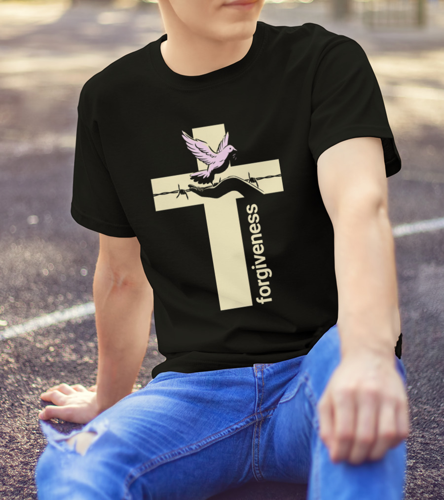 Forgiveness Dove And Cross With Barbed Wire T-Shirt
