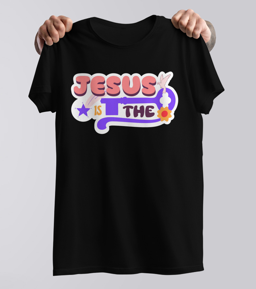 Jesus Is The Key With Dove And Star Elements T-Shirt