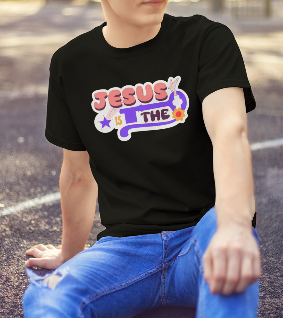 Jesus Is The Key With Dove And Star Elements T-Shirt