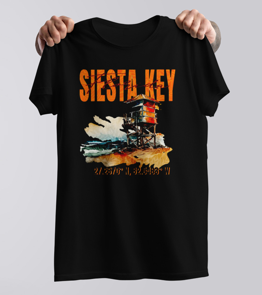 Siesta Key Florida Lifeguard Stand 27.2670° N, 82.5463° W T-Shirt