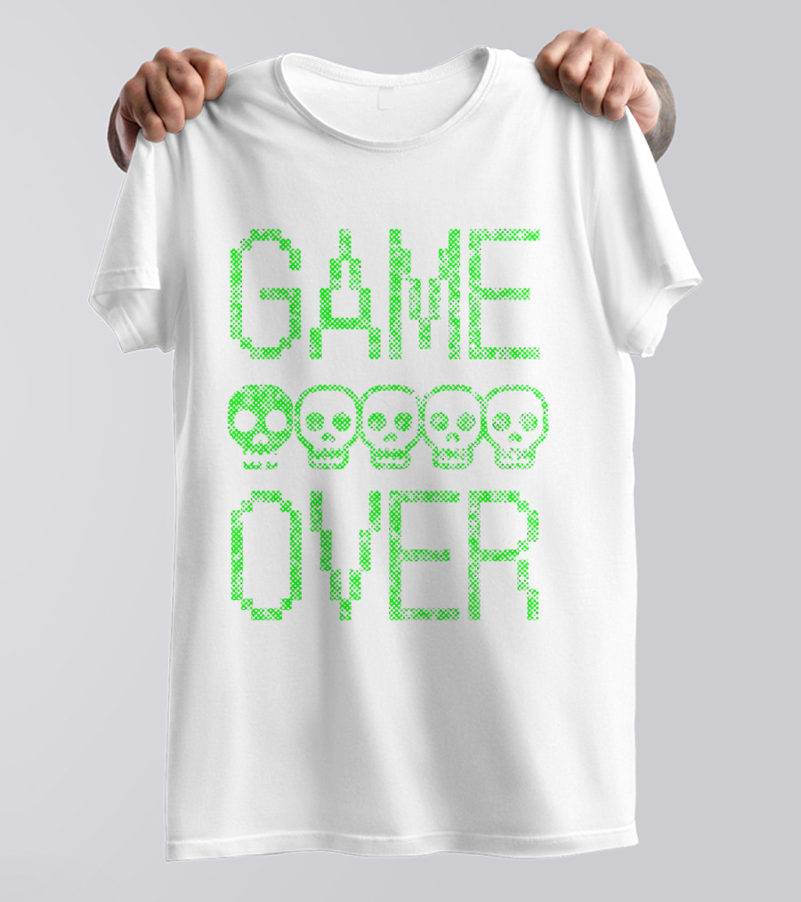 GAME OVER Pixel Skull T-Shirt