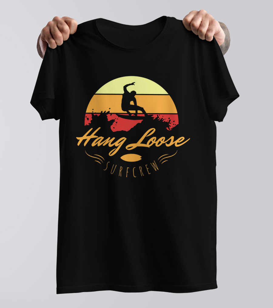 Hang Loose Surfcrew Sunset Surfing T-Shirt