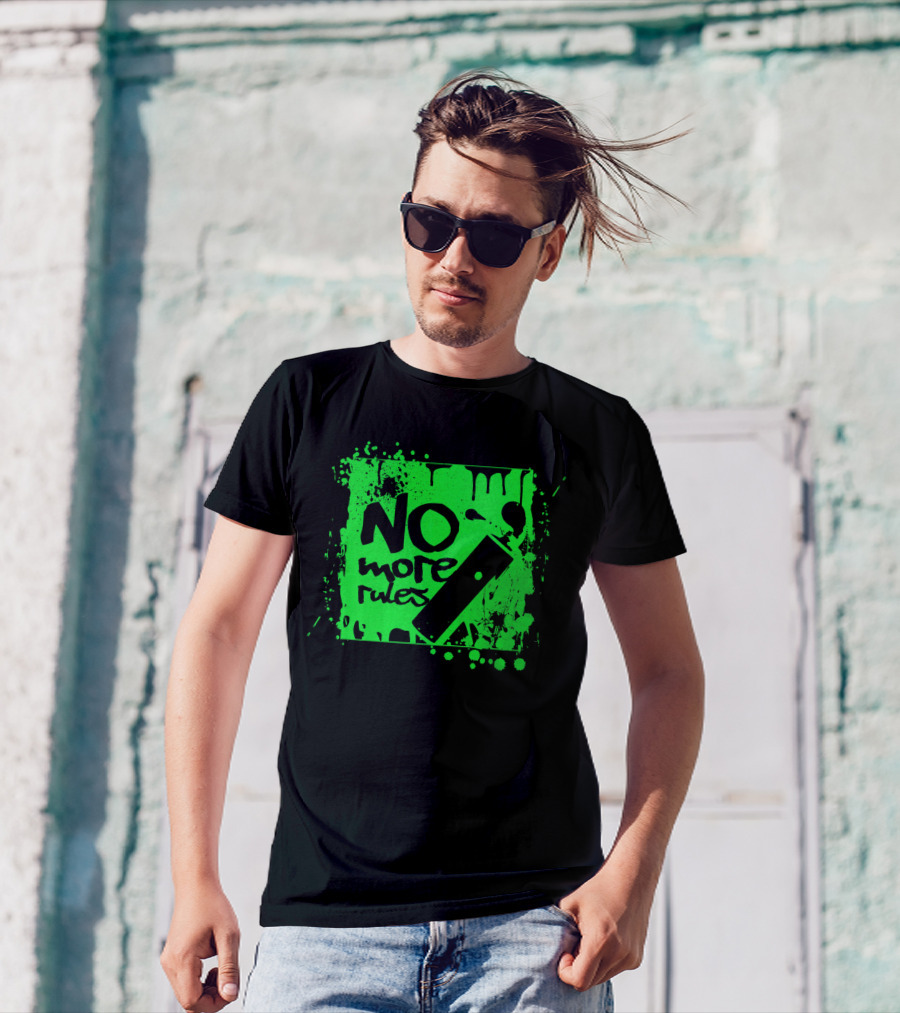 No More Rules Graffiti Spray Paint Splatter T-Shirt