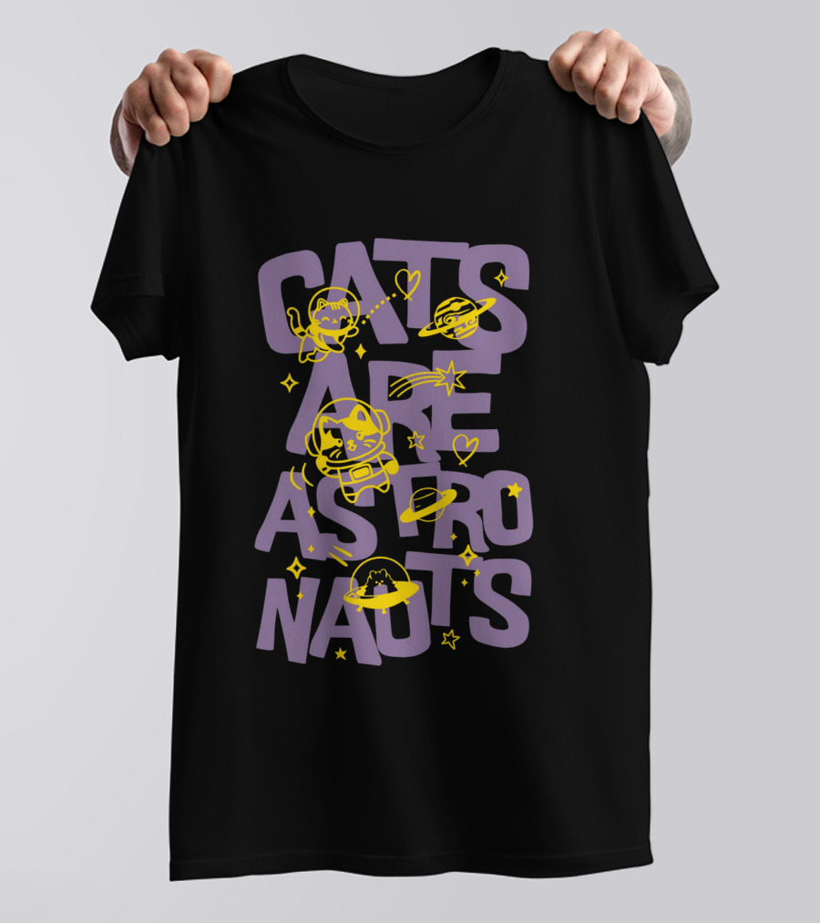 Cats Are Space Explorers With Stars And Planets T-Shirt