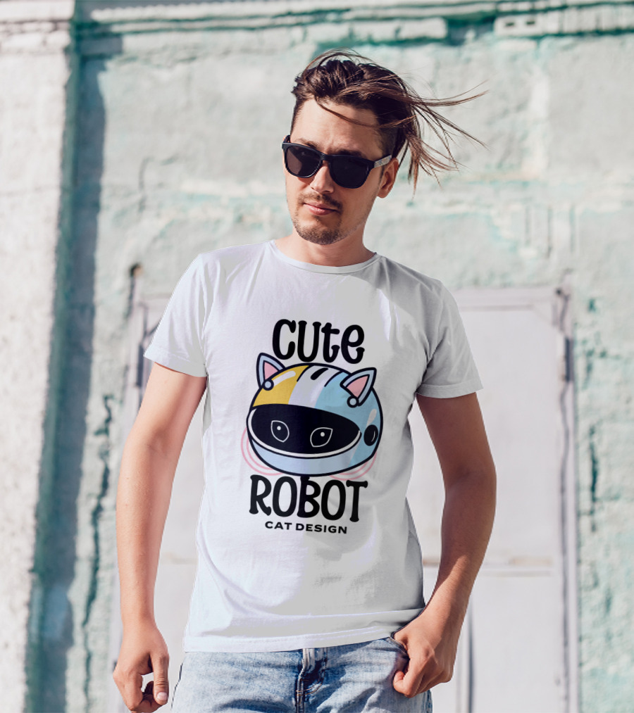 Cute Robot Cat T-Shirt