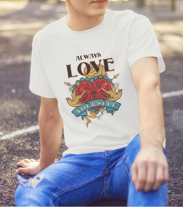 Always Love Yourself Heart And Swallows T-Shirt