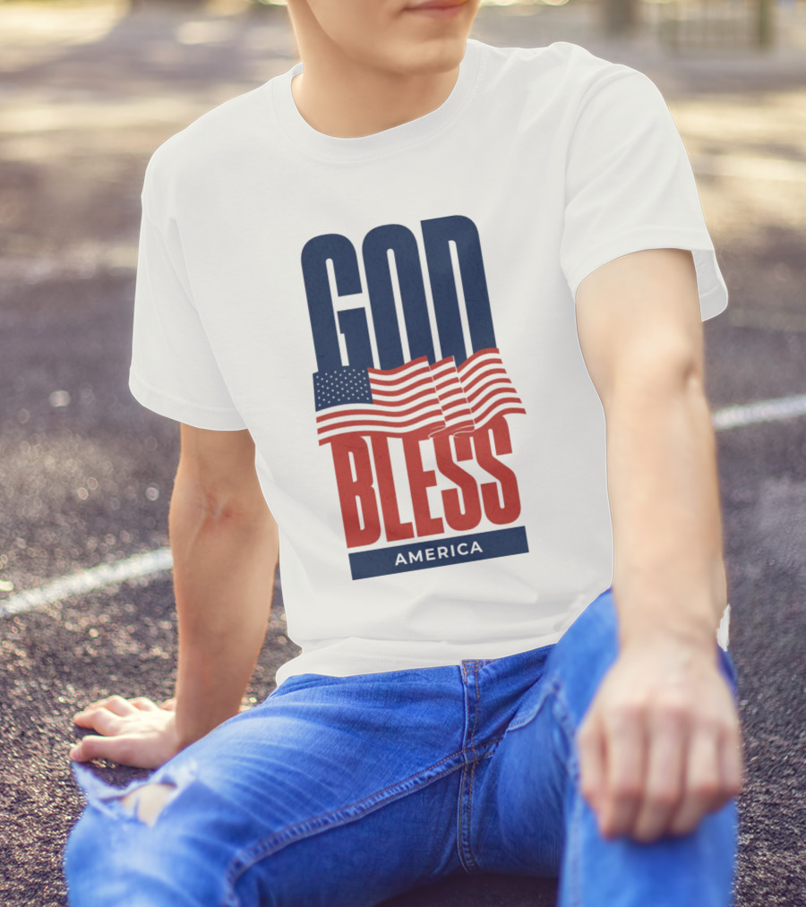 GOD BLESS AMERICA Flag T-Shirt