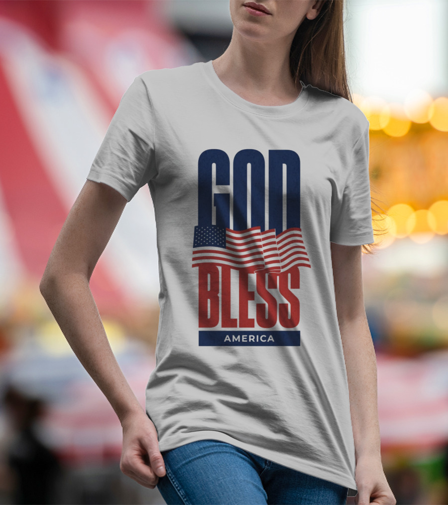 GOD BLESS AMERICA Flag T-Shirt