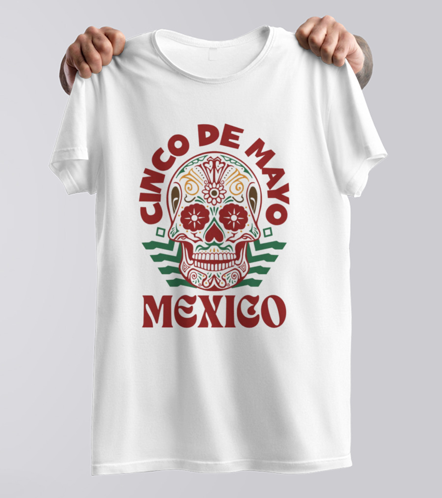 Cinco De Mayo Mexico Sugar Skull T-Shirt