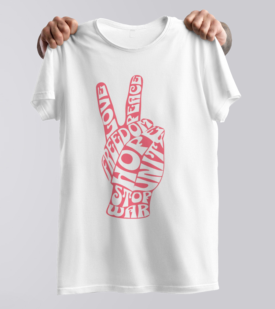Peace Love Freedom Unity Hope Stop War 60s Challenge T-Shirt