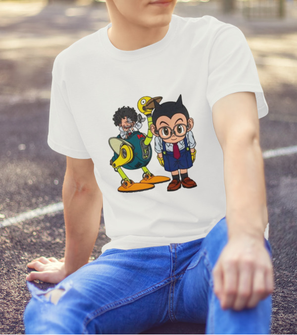 Dr. Slump Obotchaman And Character With Robot In Glasses T-Shirt