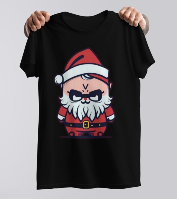 Happy Merry Christmas Kawaii Cool Santa Claus Cute Chibi Draw T-Shirt