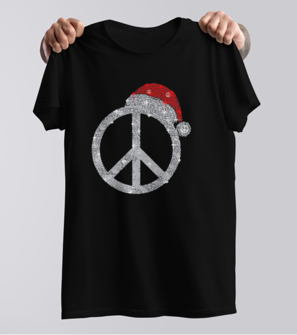 Hippie Hat Diamond Peace Christmas T-Shirt