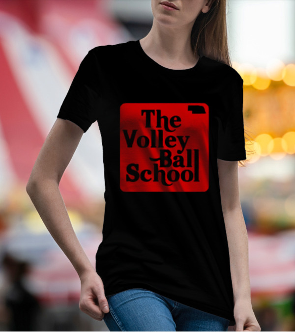 The Volleyball School Nebraska Red Square Text T-Shirt