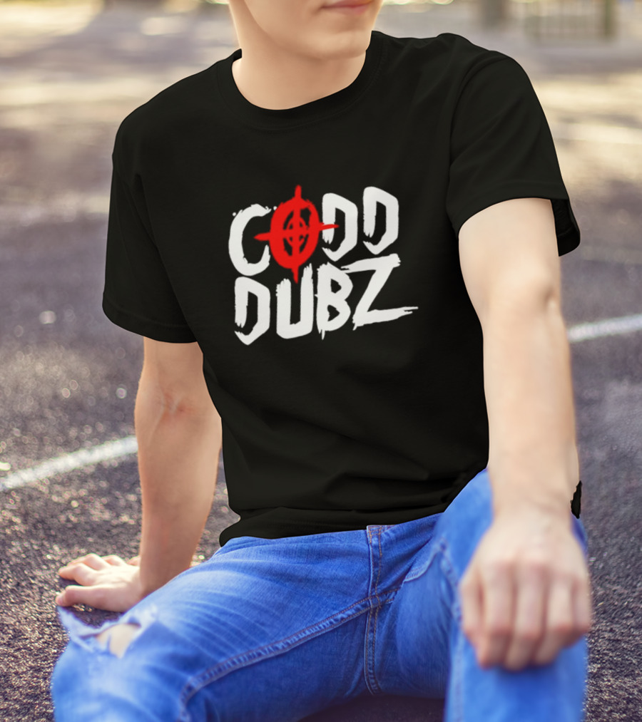 CODD DUBZ Target Dubz Red Target Symbol Bold White Letters T-Shirt
