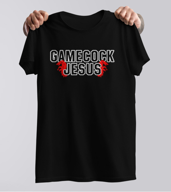 Gamecock Jesus Rooster Silhouette Iconic Sports Team Phrase T-Shirt