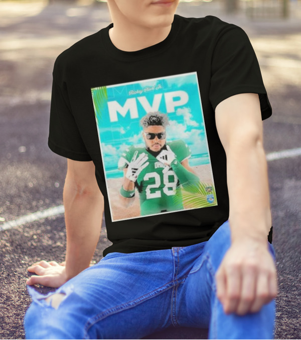 Ohio Bobcats Football MVP Rickey Hunt Jr Celebrated In Myrtle Beach Bowl 2023-2024 Champions T-Shirt