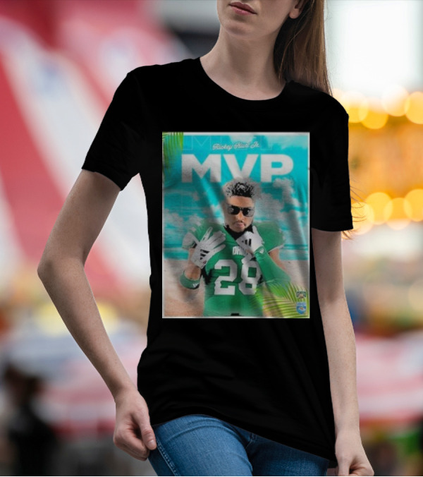 Ohio Bobcats Football MVP Rickey Hunt Jr Celebrated In Myrtle Beach Bowl 2023-2024 Champions T-Shirt